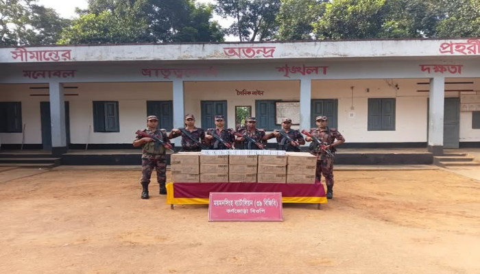 শেরপুর সীমান্তে ৬ লাখ ৫২ হাজার টাকার ভারতীয় জনসন বেবি সাবান জব্দ